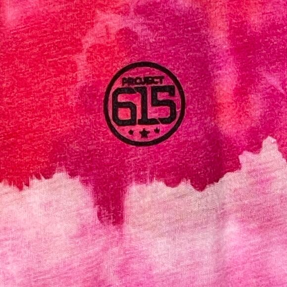 Nashville Skyline Heart T-Shirt Upcycled Reverse Tie Dyed Red Pink Project 615 L - Picture 4 of 6